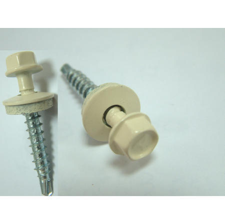 ROOF SCREW-- HWH HEAD SELF DRILLING SCREW WITH BONDED WASHER PAINTED (TOIT VIS - TETE HWH Vis auto-perçante et collée VAISSELLE PEINT)