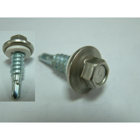 ROOFING SCREW-- HWH SELF DRILLING SCREW WITH WASHER ZINC PLATED (TOITURE SCREW - HWH AUTO DE FORAGE Vis avec rondelle ZINGUE)