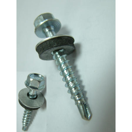 ROOFING SCREW--HWH SELF DRILLING WITH BONDED WASHER ZINC PLATED (TOITURE SCREW - HWH AUTO DE FORAGE DE LIAISON VAISSELLE ZINGUE)