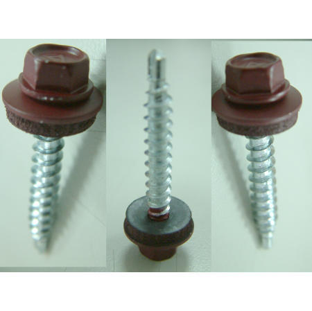 FARMER SCREWS--HWH SELF DRILLING SCREW WITH BONDED WASHER AND HEAD COATING (FARMER vis - HWH Vis auto-perçante et collée VAISSELLE ET CHEF DE REVETEMENT)