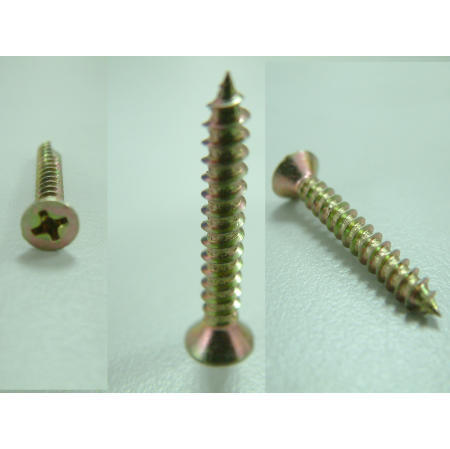 TAPPING SCREW--PHIL CSK HEAD SELF TAPPING SCREW YELLOW ZINC PLATED (TAPPING SCREW - PHIL CSK TETE DE VIS AUTOTARAUDEUSES PLAQUÉ ZINC JAUNE)