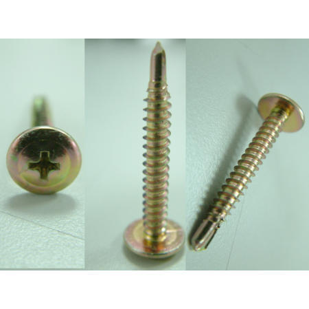 DRILLING SCREW--PHIL MODIFIED TRUSS HEAD SELF DRILLING SCREW YELLOW ZINC PLATED (DRILLING SCREW--PHIL MODIFIED TRUSS HEAD SELF DRILLING SCREW YELLOW ZINC PLATED)