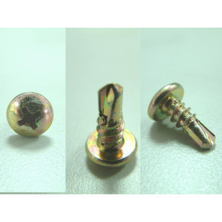 WINDOW SCREWS--PHIL PAN HEAD SELF DRILLING SCREW YELLOW ZINC PLATED (WINDOW SCREWS--PHIL PAN HEAD SELF DRILLING SCREW YELLOW ZINC PLATED)