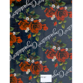 Gifts Wraping Paper Orange Rose with Silver background