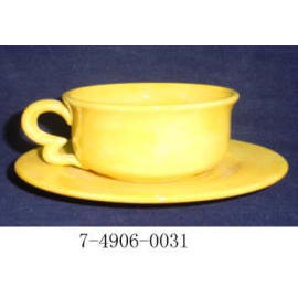 CUP AND SAUCER SET STONEWARE (TASSE ET SOUCOUPE SET GRES)