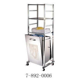 LAUNDRY TROLLEY WITH 3-METAL SHELF (LAUNDRY TROLLEY WITH 3-METAL SHELF)