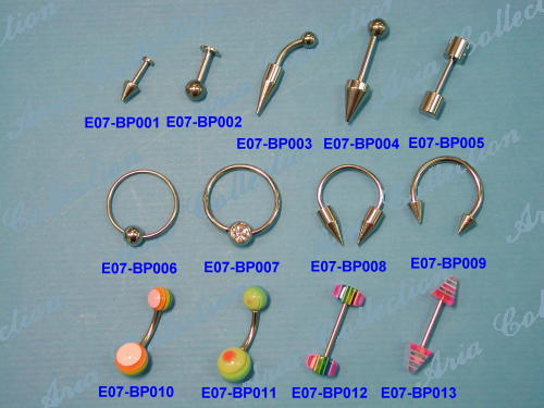 Stainless Steel and Glass Body Jewelry