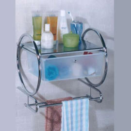 DOUBLE CIRCLE BATHROOM WALL RACK (DOUBLE CERCLE DE BAIN WALL RACK)