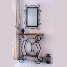 S SHAPE HALL TABLE WIH MIRROR