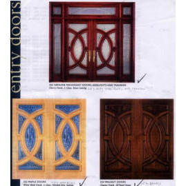 wooden doors with glasses (portes en bois avec des lunettes)