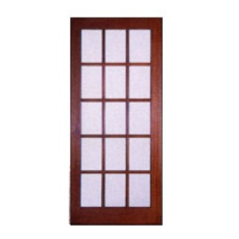 Wooden Door with Glass (Porte en bois avec verre)