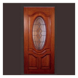 Wooden Door with Glass (Porte en bois avec verre)