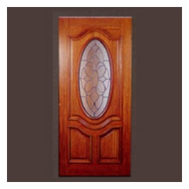 Wooden Door with Glass (Porte en bois avec verre)