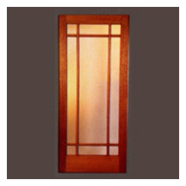 Wooden Door with Glass (Porte en bois avec verre)