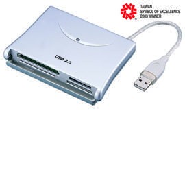 USB 6-in-1 CF/ IBM Microdrive/SM/MS/MMC/SD Card Reader/Writer