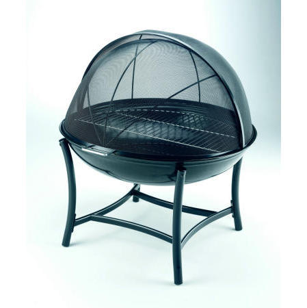 Globe Outdoor Fireplace with Half Cooking Grill