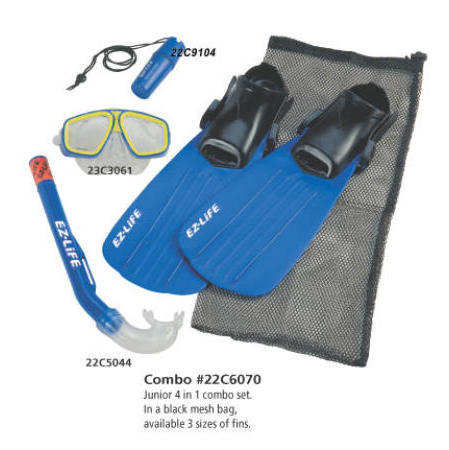 Diving Kid`s Combo Set (Mask + Snorkel + Fin + Case) (Дайвинг Детские Combo Set (Mask + Snorkel + Fin + Case))