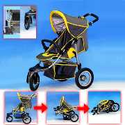 Steel Baby Strollers with Swivel Front Wheel