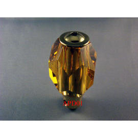 Amber crystal cut polygon door knob (Amber cristal taillé polygone DOOR KNOB)