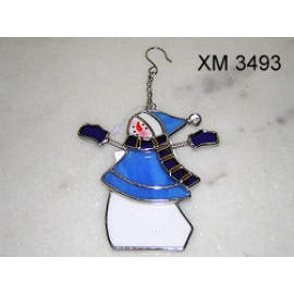 STAINED GLASS / SNOWMAN ORNAMENT (STAINED СТЕКЛО / SNOWMAN ORNAMENT)