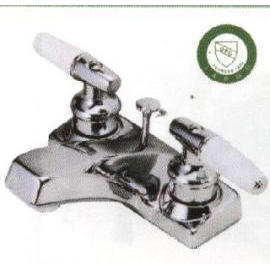 4`` Washerless lavatory faucet, white lever handle with or without pop-up (4``Washerless туалете крана, белые ручки с или без всплывающих)