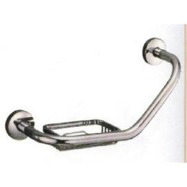 Angle safety grab bar W/soap basket, 7/8`` Tubing C.P. brass (Угол Леер Бар W / SOAP корзины, 7 / 8``трубы СР латунь)