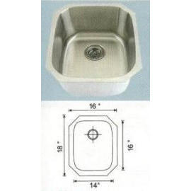 Stainless steel sink Overall Size: 16-1/4x18-1/18``, Big bowl: 13-3/4x15-3/4x9`` (Stainless steel sink Overall Size: 16-1/4x18-1/18``, Big bowl: 13-3/4x15-3/4x9``)