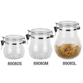 Air tighted belly shape storage jar. (Air forme tighted ventre stockage bocal.)