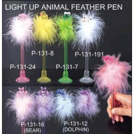 LIGHT UP ANIMAL FEATHER PEN