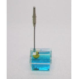 Acrylic liquid filled memo clip holder w/Alligator clip