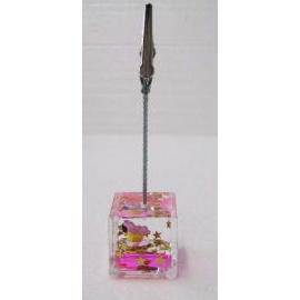 Acrylic liquid filled memo clip holder w/Alligator clip (Liquide acrylique remplis Memo clip HOLDER W / Alligator clip)