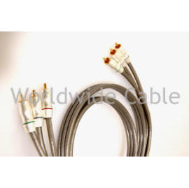 Audio Cable Assembly in 2R-2R Cable and 3R-3R RCA Gold-Plated Cable Types (Câble audio de l`Assemblée en 2R-2R câble et 3R-3R RCA plaqué or Types de c)