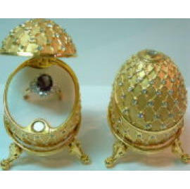 Pewter Decorations/Jewel Box Inside With Case (Pewter Décors / Jewel Box intérieur avec l`affaire)