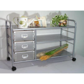 3 Tier storage trolley with 6 PP drawers (SL-IA24-ISL)