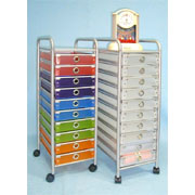 Multicolored Storage rack/trolley With 10 Drawers