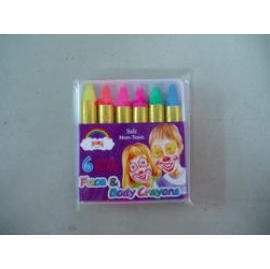 Face and Body Painting Crayons--6 neon colors type (Face-und Body Painting Buntstifte - 6 Neonfarben Typ)