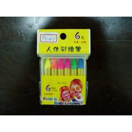 Face and Body Painting Crayons--6 colors in OPP hanging bag (Visage et Corps Crayons Peinture - 6 couleurs de la Police provinciale pendaison)