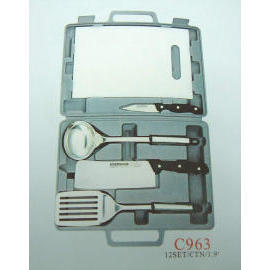 KNIFE AND KITCHEN TOOL SET C963 (COUTEAU DE CUISINE ET JEU D`OUTILS C963)