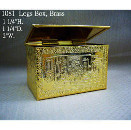 Logs Box,Brass Miniature (Логи сейф, латунные Миниатюрные)