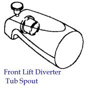 CP DIE CAST TUB SPOUTS - Front Lift Diverter Tub Spout (CP DIE CAST BECS TUB - Relevage avant Diverter Tub Spout)