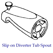 CP DIE CAST TUB SPOUTS - Slip on Diverter Tub Spout (CP DIE CAST BECS TUB - Slip on Diverter Tub Spout)