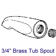 3 / 4``Messing Tub Spout (3 / 4``Messing Tub Spout)