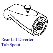 CP DIE CAST TUB SPOUTS - Rear Lift Diverter Tub Spout (CP DIE CAST BECS TUB - levage arrière Diverter Tub Spout)