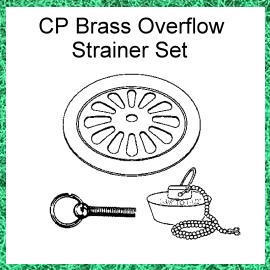 CP Brass Overflow Strainer Set (Хромированная латунь переполнения Установить фильтр)