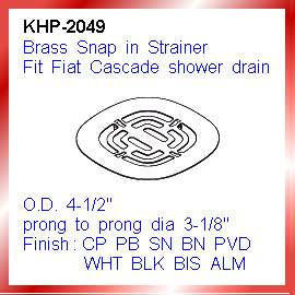 Brass Snap-In Strainer Fit Fiat Cascade Abfluss der Dusche (Brass Snap-In Strainer Fit Fiat Cascade Abfluss der Dusche)