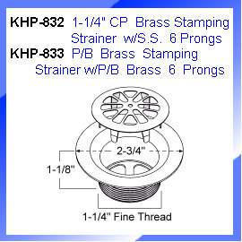 1-1/4`` CP Brass Stamping w/S.S. 6 Prongs (1 /4``, хромированная латунь тиснения W / S.S. 6 зубцами)