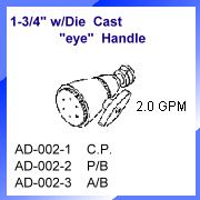 BRASS SHOWER HEAD - w/Die Cast ``eye`` Handle (Латунь душевая головка - W / Die роли``глаза``ручки)