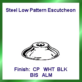 Steel Low Pattern Escutcheon (sure grip flange) (Acier à faible Pattern Écu (bride prise en main sûre))