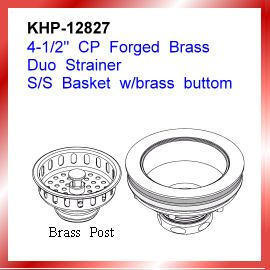 4-1/2`` Unplated Brass Duo Strainer (4-1/2``Unplated Brass Duo Strainer)