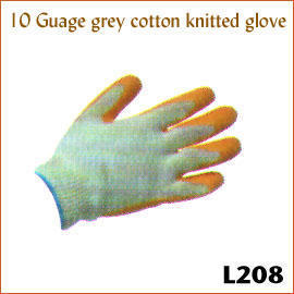 10 Guage grey cotton knitted glove L208 (10 Guage grey cotton knitted glove L208)